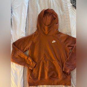 Women’s Nike funnel neck hoodie burnt orange